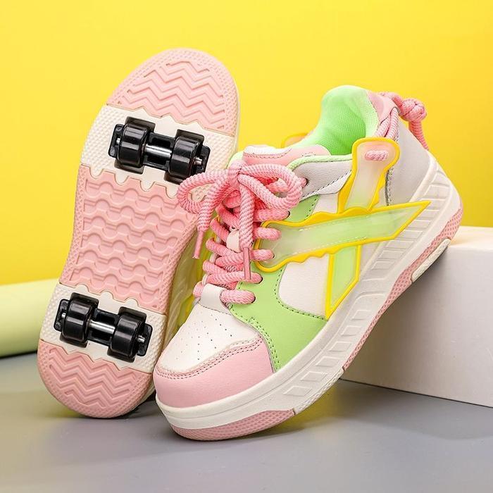 Sepatu Roda Empat Anak Laki-Laki yang Keren, Dapat Dipisahkan, Sepatu Roda Otomatis, Sepatu Seluncur