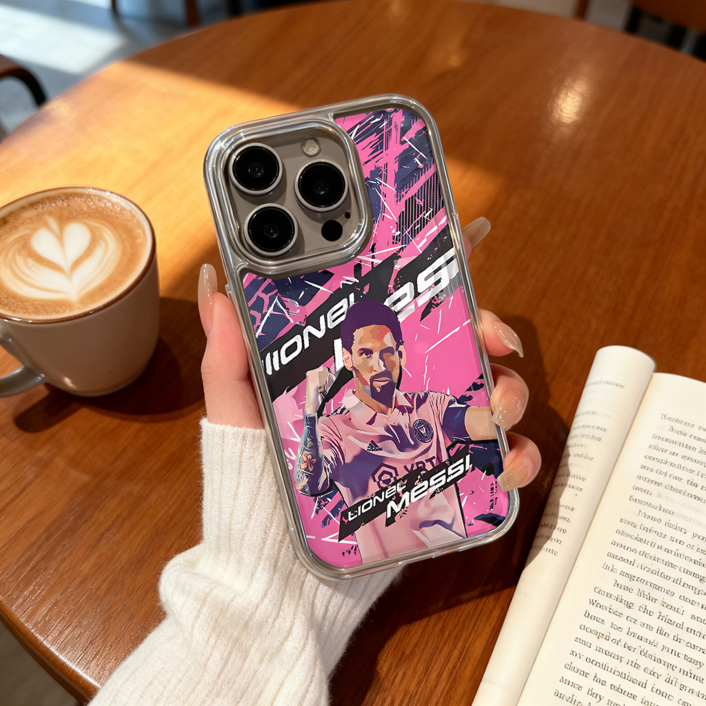Lionel Messi   Football Legend   Iconic Player   Dynamic Art Case Casing Ponsel Bening Bingkai Warna