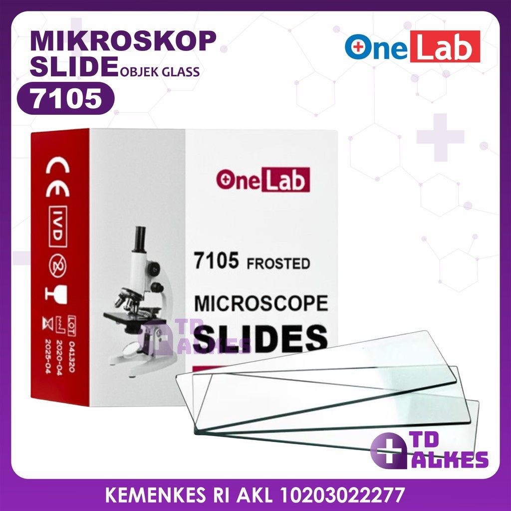 OneLab Microscope Slides 7105 Object Glass Mikroskop Slide Kaca Preparat Benda