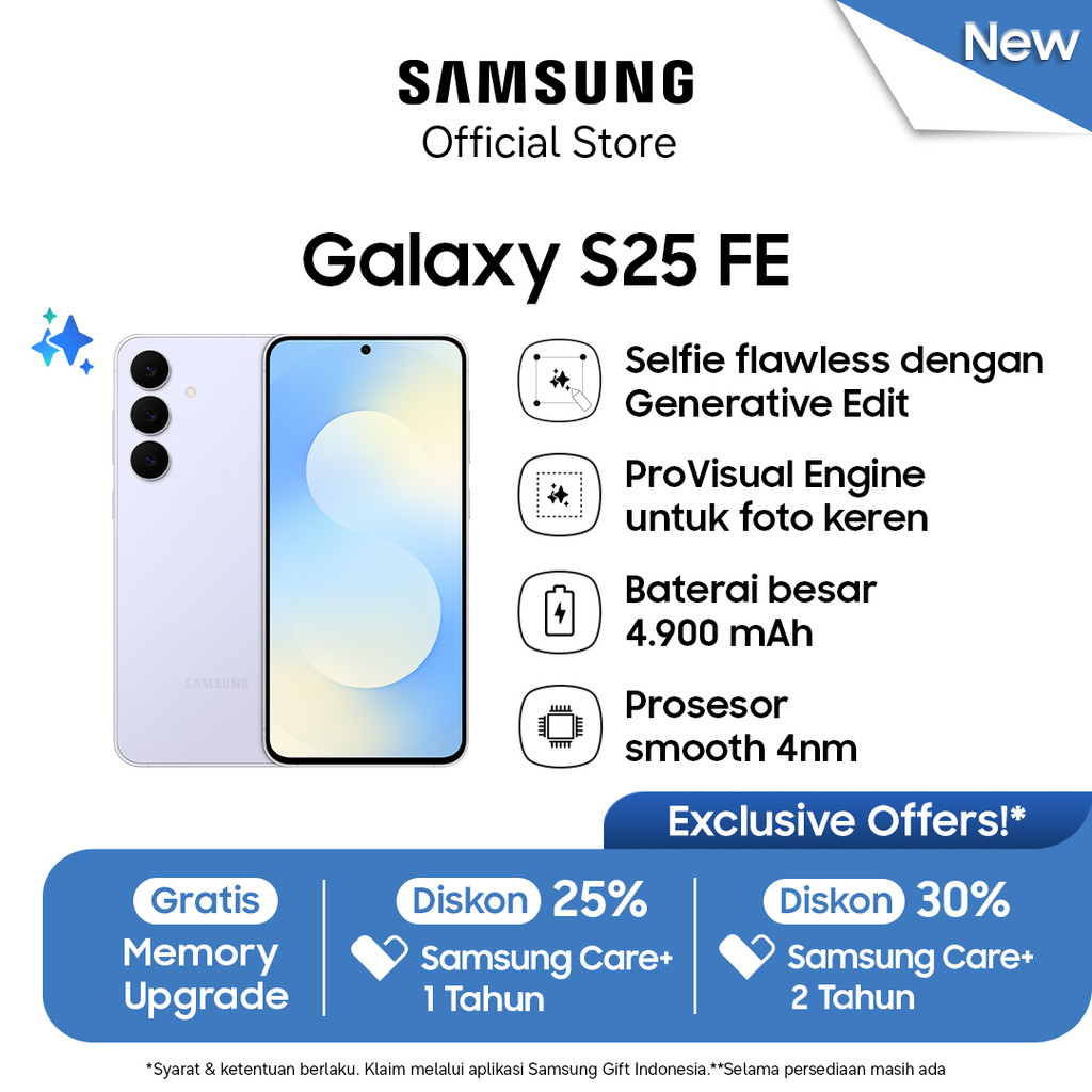 [Free Upgrade From 128GB] Samsung Galaxy S25 FE 8/256GB - Icyblue