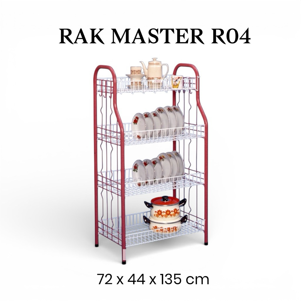 RAK MASTER R04 - RAK PIRING GELAS DAPUR SUSUN 4 JUMBO KOKOH R 04 / RAK SUSUN PIRING / RAK DAPUR / RA