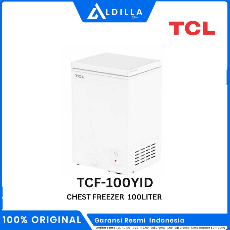 Freezer box TCL 100 liter chest freezer lemari es kulkas beku TCF-100YID