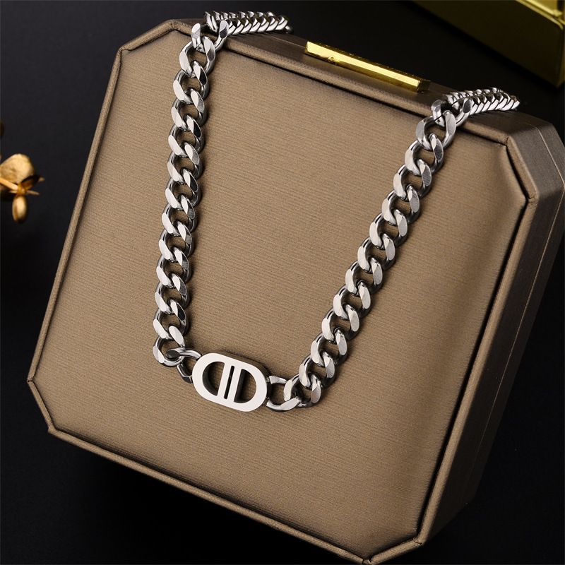 Kalung Titanium Rantai Putih Titanium Import Fashion Korea Wanita Model baru