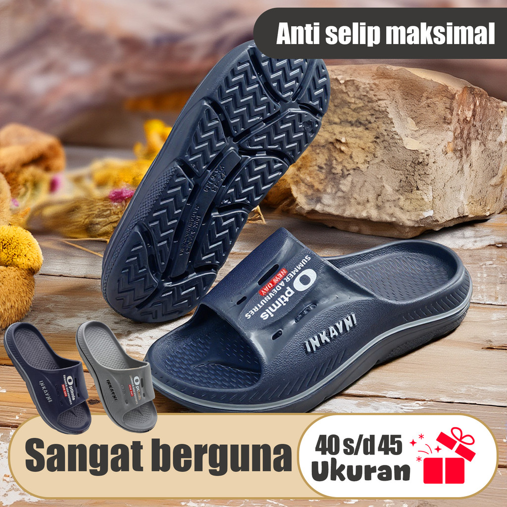Inkayni Sandal Pria Keren Distro Pria Sandal Pria Karet Empuk Anti Slip Sandal Full Karet Sandal Kar