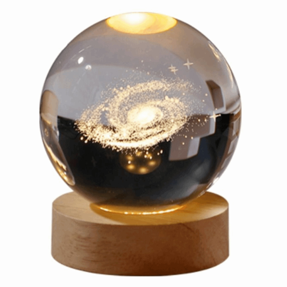 Crafts With LED Stand 3D Crystal Ball Laser Engraved Unique Universe Gifts 6cm 3D Solar System Cryst