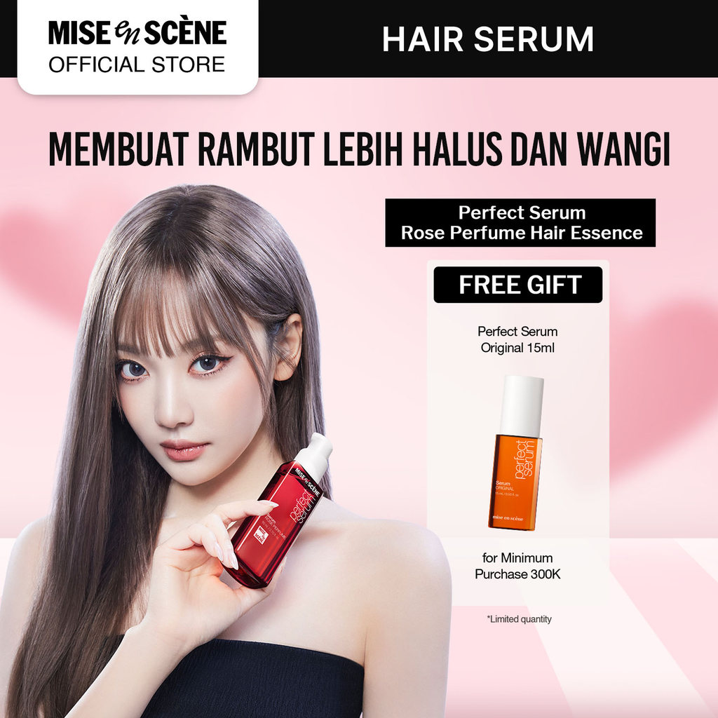 mise en scene Perfect Serum Rose Perfume 80ml -  Hair Serum untuk Rambut Rusak Wangi Tahan Lama deng
