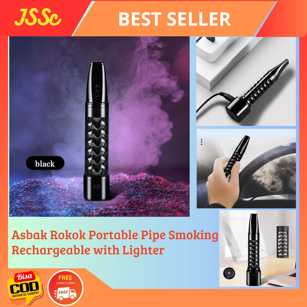 DARDIRDUR NEWW   Asbak  / Asbak Portable Pipe Smoking Rechargeable with Lighter / Holder  / Asbak da