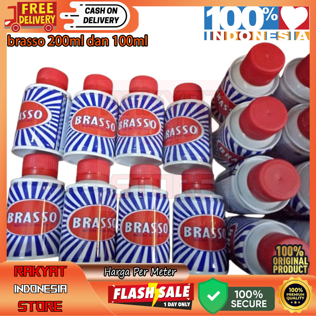 Brasso Metal Polish Cairan Pengkilap Logam Original 100ml 200ml Pemoles Pembersih Besi Kuningan Temb