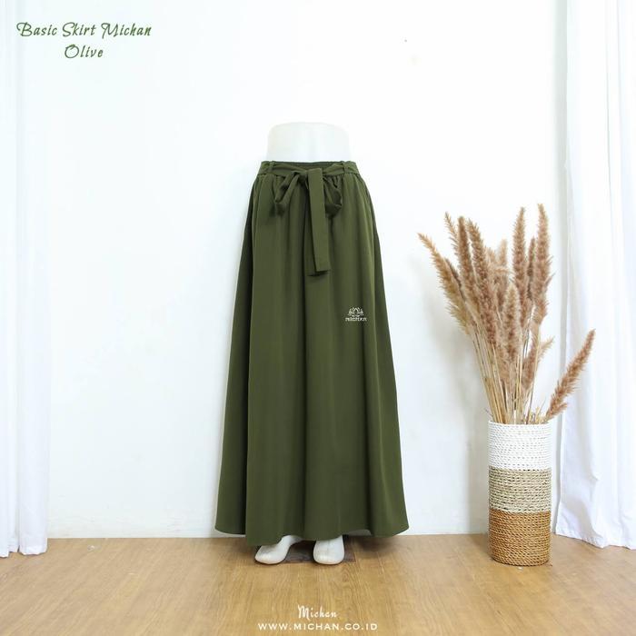 ROK BASIC POLOS MICHAN BAWAHAN MUSLIM WANITA WARNA ARMY