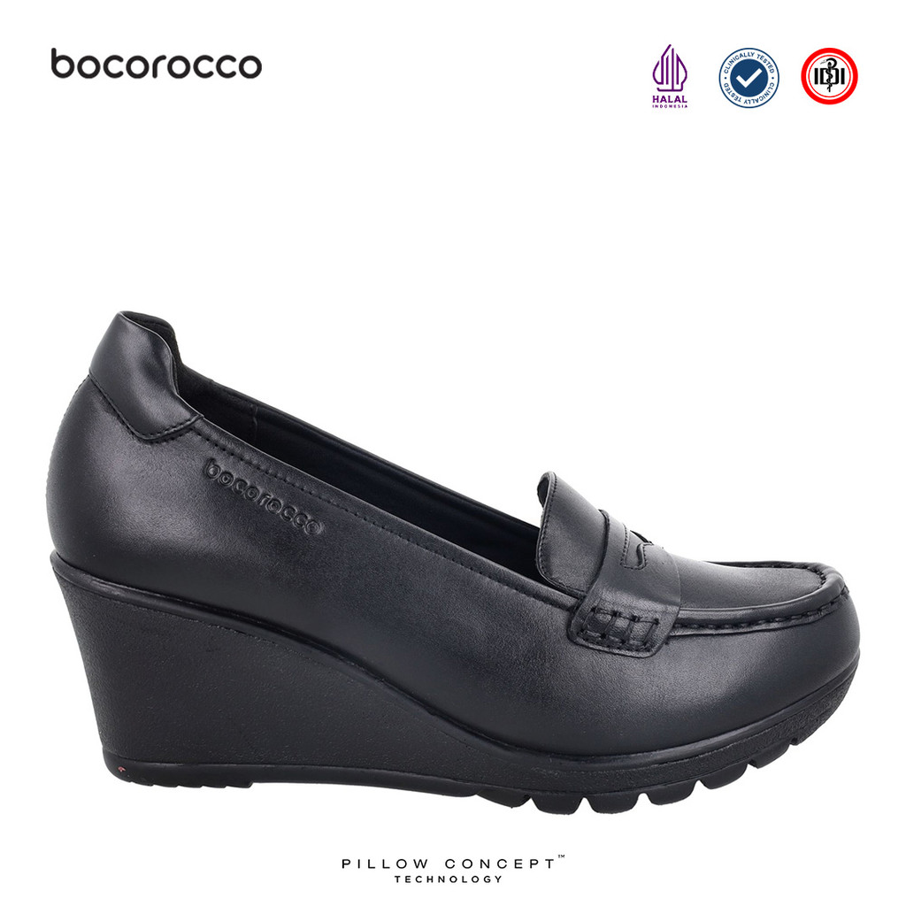 Bocorocco D.Bologna 25 Nero Size 38  - Sepatu Formal Wanita Wedges