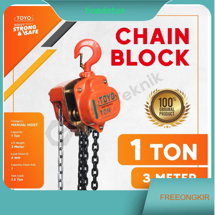 Toyo Chain Block 1 Ton, 2 Ton, 3 Ton, 5 Ton / Takel (3M, 5M, 10M) - TOYO