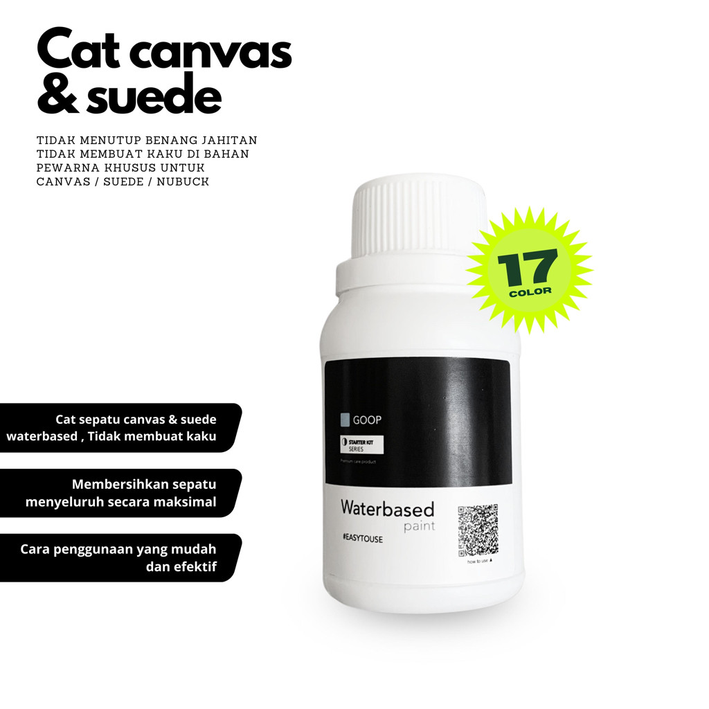GOOP Cat Sepatu 100ml - Cat Sepatu Kanvas - Canvas - Suede - Nubuck - Waterbased