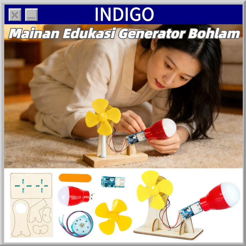 Mainan Generator Bohlam/Generator Assembled Toys/Mainan Generator Kayu/Wooden Bulb Generator Toys