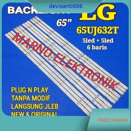 LAMPU BL BACKLIGHT LED TV LG 65INCH 65UJ632T 65IN 65UJ632 10K 3V NEW