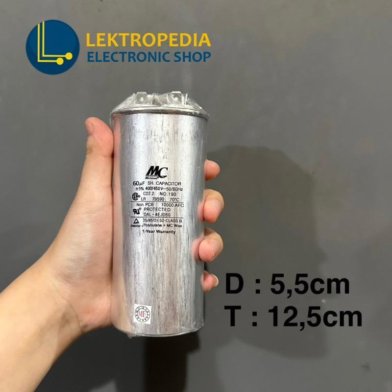 Kapasitor AC 60uf 400v / 450v MC Bulat Soket uf mikro 60 uf mikro Capacitor aluminium