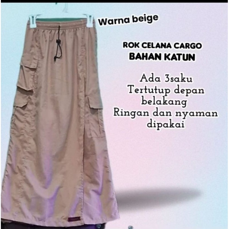 FRANCISS.ID Rokcelana Wanita Muslimah Katun XXL Rok Cargo