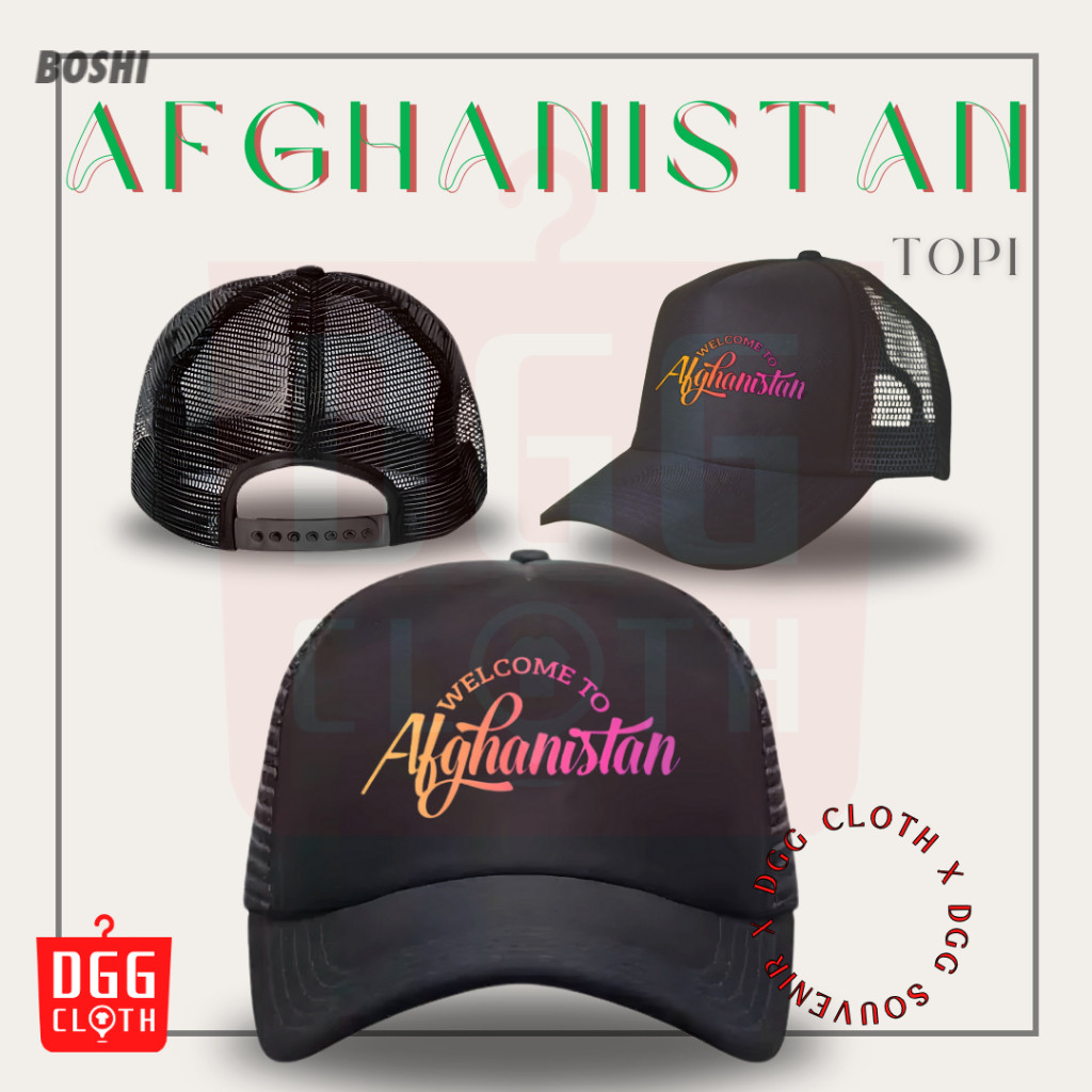 DGGCloth Topi Souvenir Afganistan - Topi Trucker Oleh Oleh Afganistan