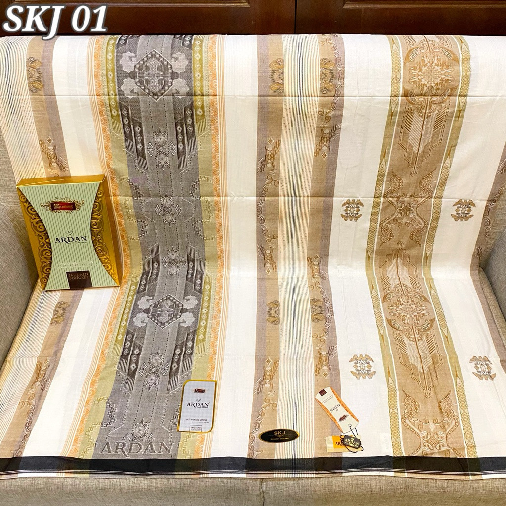 Sarung Ardan SKJ gold songket jaguard full timbul