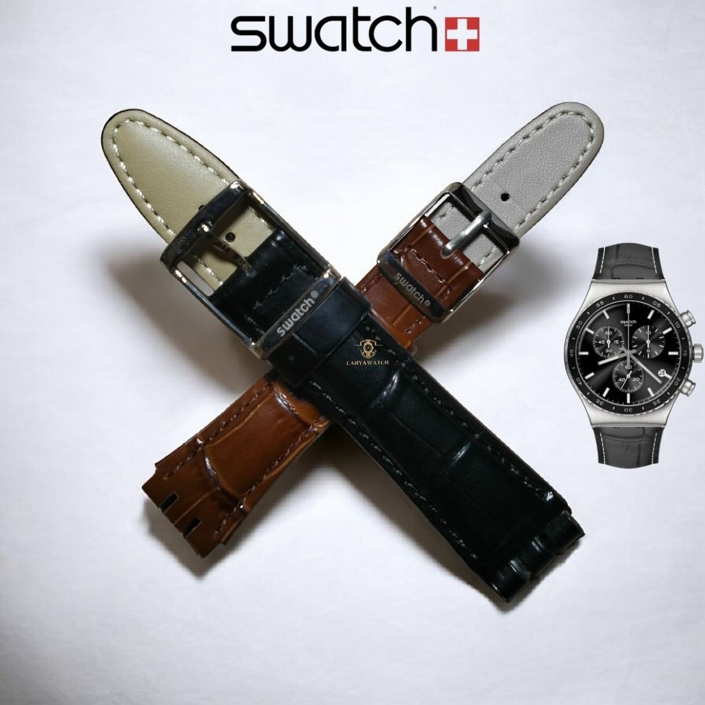 Strap Tali Jam Kulit Swatch YVS451 YVS420 YVS435 Swatch Kulit 21mm