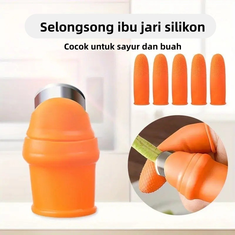 Pisau Jempol Pemetik Sayuran Silikon / Sarung Jari Jempol Silikon Cover Pisau Jempol Pemotong Sayur 