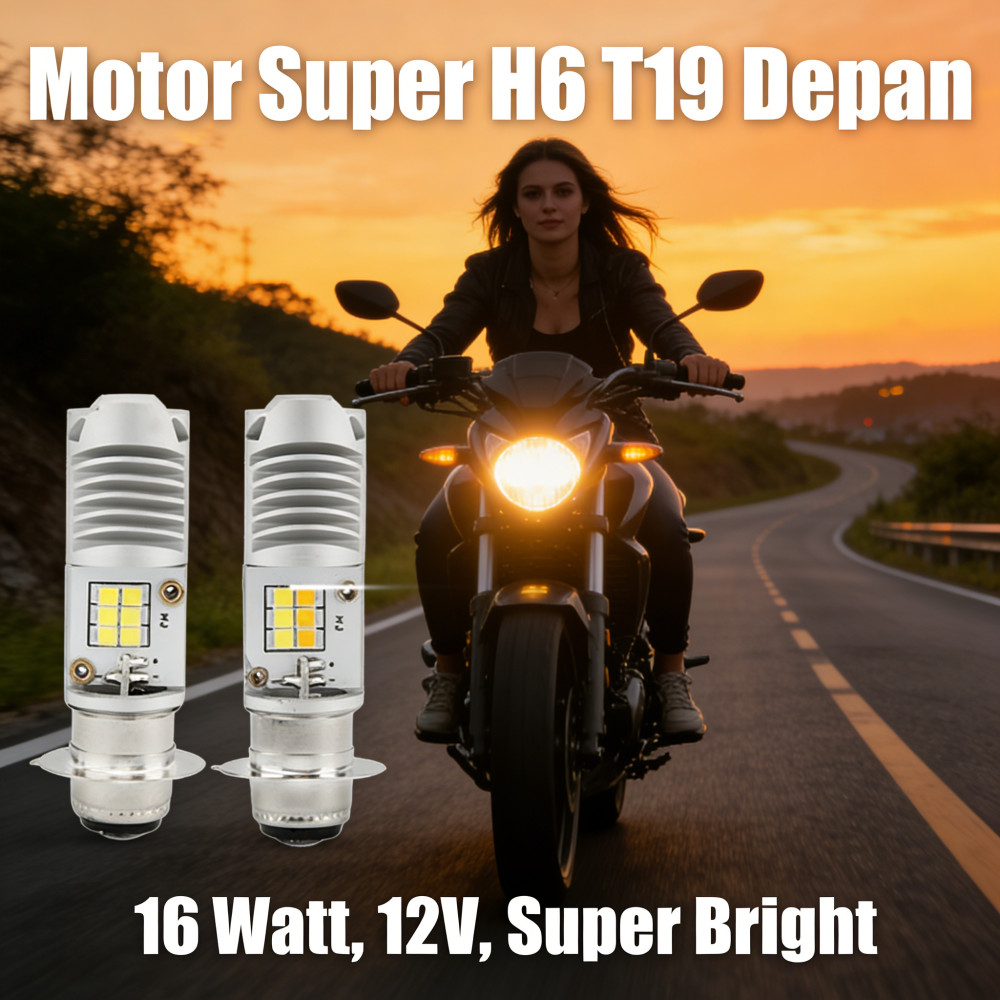 Terang Lampu 16 Watt H6 12V Depan Motor T19 Led Super
