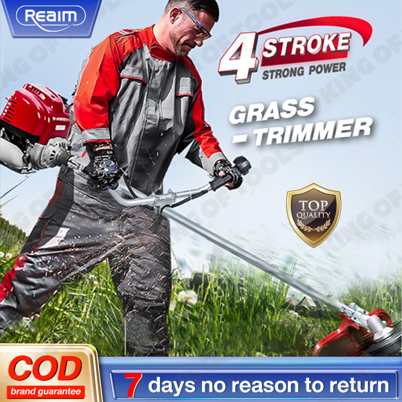 Lengkap Fullset REAIM Mesin Potong Rumput 4 Tak Brush Cutter Gendong Brush Cutter 4Tak garansi