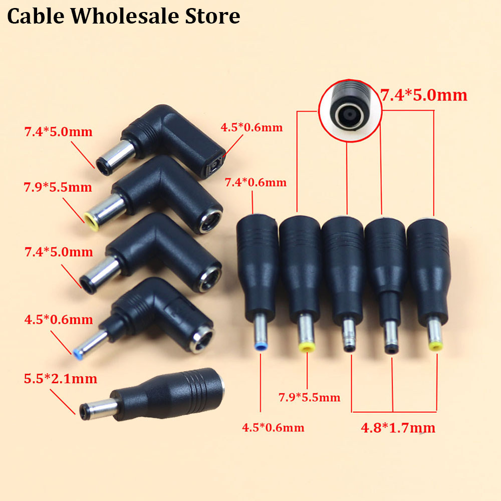 DC 7.4x5.0mm 7.4*0.6 female to 7.4 5.0mm 4.5*0.6 4.8*1.7mm 5.5*2.1mm male jack for HP / DELL laptop 