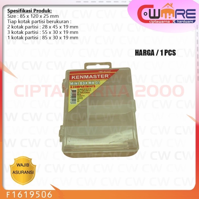 Mini box Kotak kecil Plastik Komponen Perkakas Baut Mur 6 18 partisi CW2H