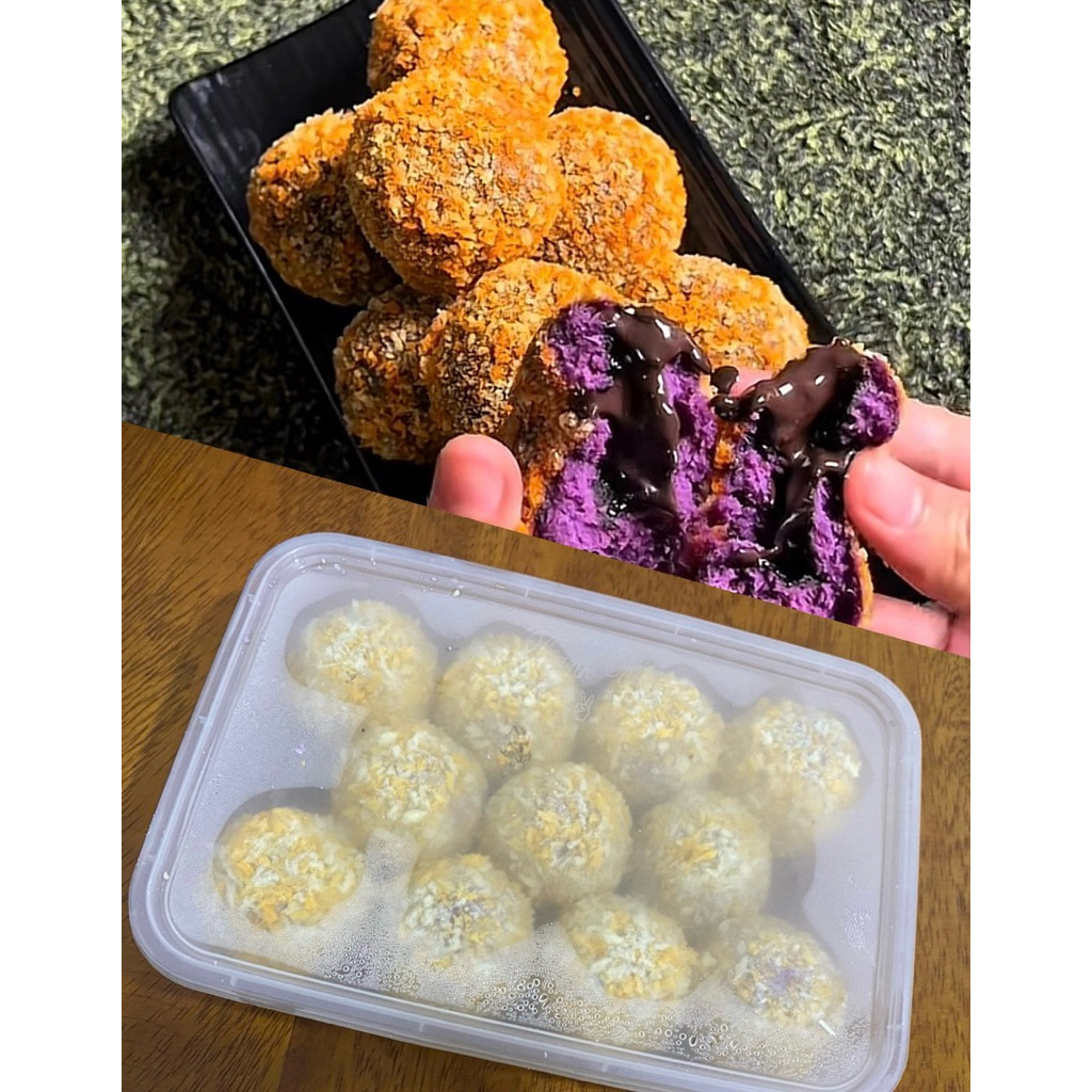 Bola Ubi Ungu Coklat Lumer (Frozen) isi 10pcs