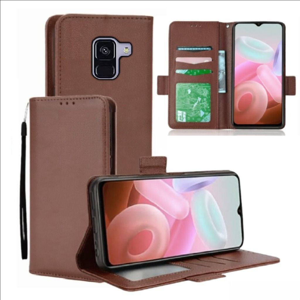 Case Dompet Hp Samsung A8 2018 Case Dompet Casing Hp Flip Kulit Case Wallet Leather Cover
