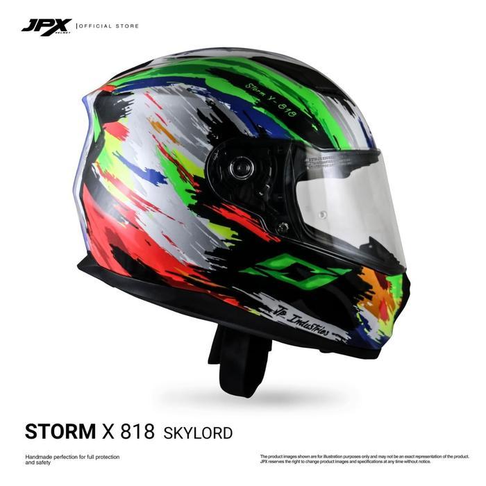 Helm JPX Full Face Storm X818 Skylord - Super Black