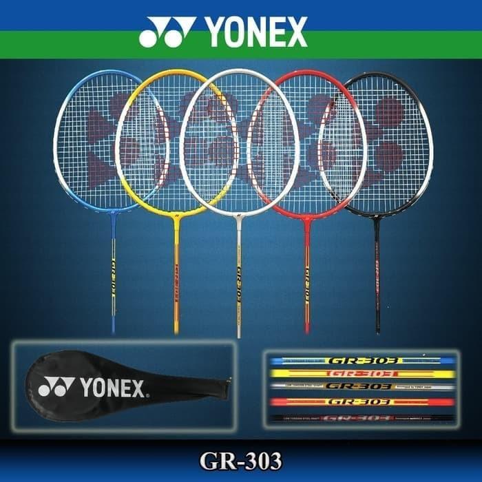 RAKET BADMINTON YONEX GR 303 / GR303 ORIGINAL HOLOGRAM SUNRISE 100% - KUNING