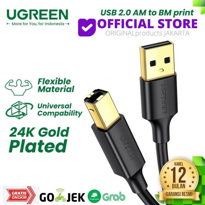 UGREEN KABEL USB 2.0 TO B PRINTER SCANNER HP CANON EPSON 5M gold plate - 1 METER - 20846