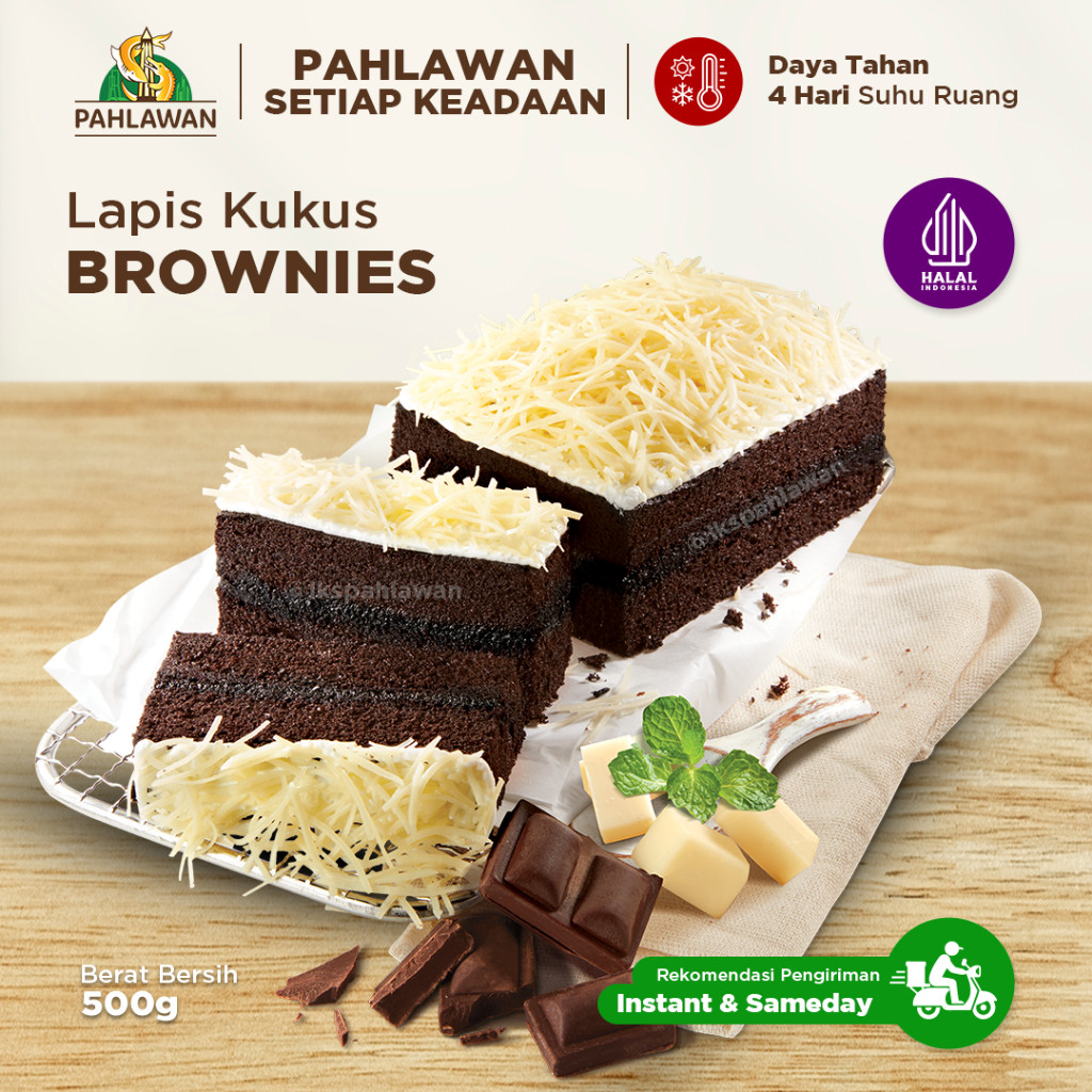 Lapis Kukus Pahlawan Brownies Reguler Pack - Oleh-oleh Khas Surabaya
