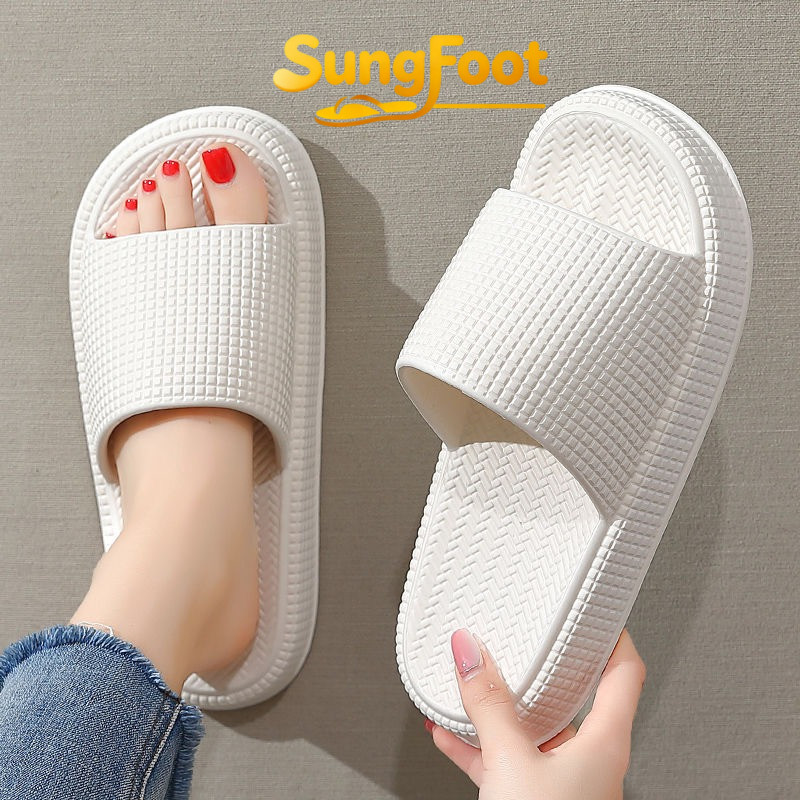 SungFoot/COD/36-41/Sandal Slop Wanita Nyaman Anti Slip - Sandal Rumah Empuk Warna Krem untuk Wanita