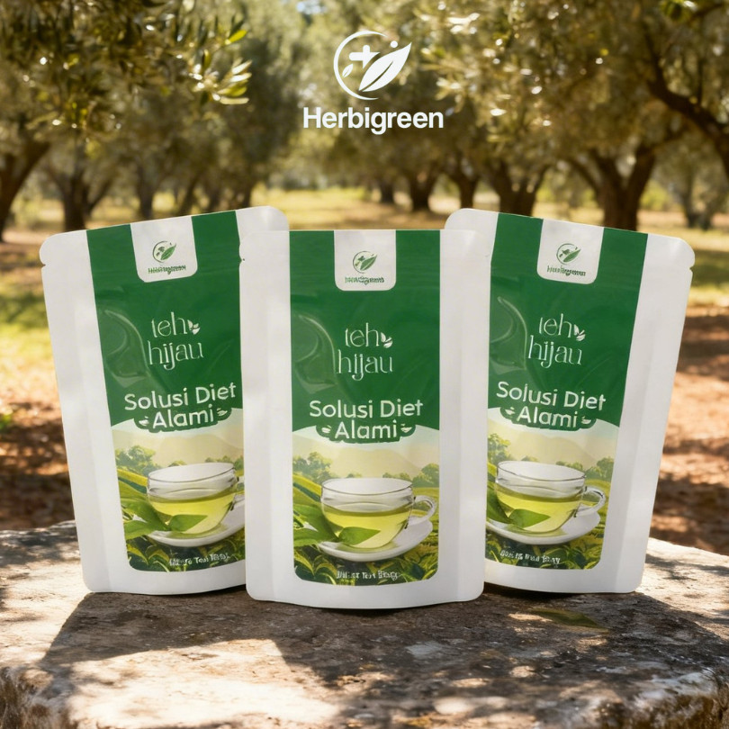 Teh Herbal Herbigreen Paket Slimming 3 Pcs Teh Hijau Green Tea Diet Pelangsing Slimming Tea Peluntur