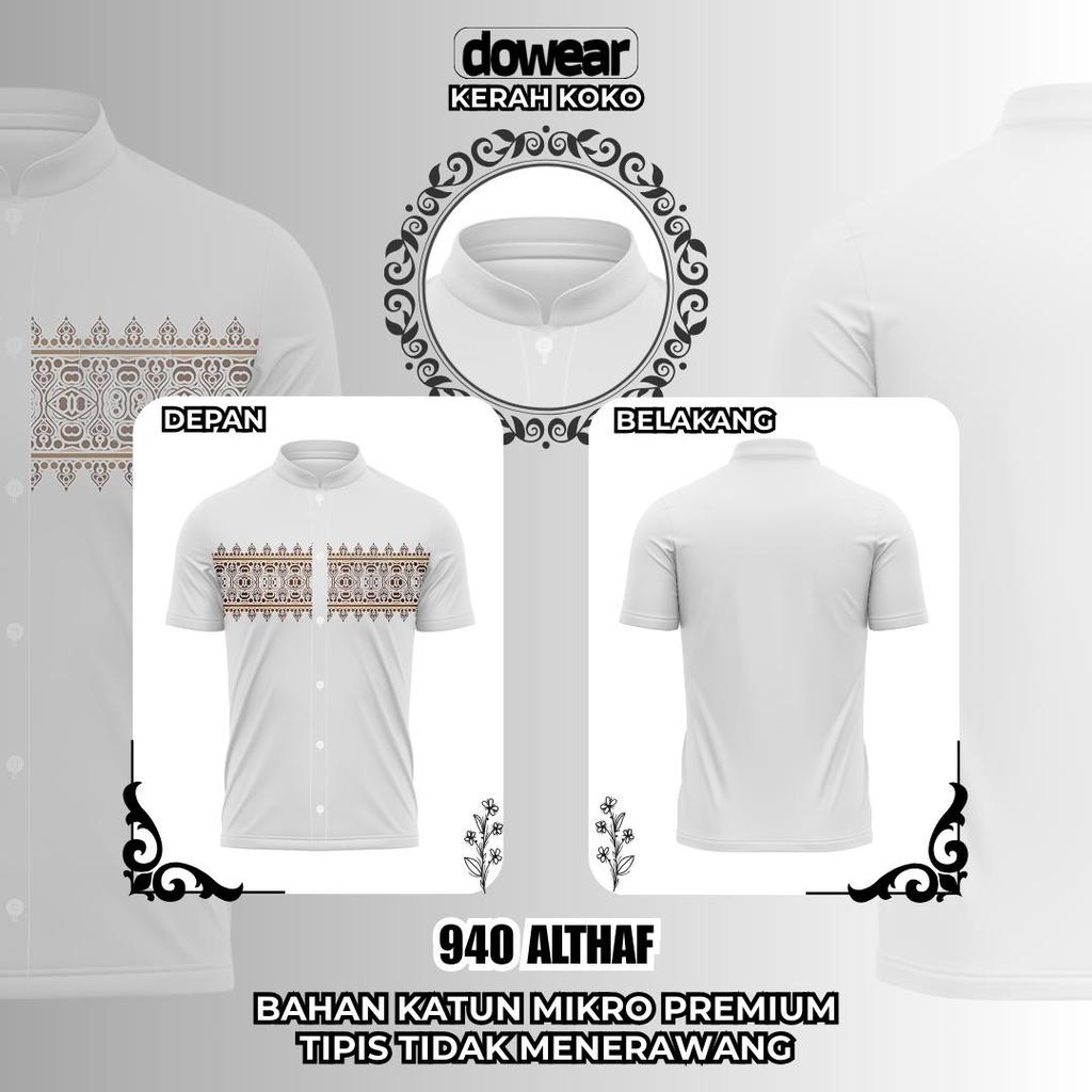 DOWEAR PAKAIAN FASHION MUSLIM BAJU KEMEJA KOKO PRIA KEKINIAN MOTIF 940 ALTHAF - Dewasa S
