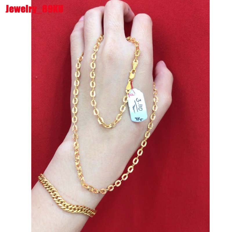 Set Perhiasan Nori Medan panjang 45cm Warna Emas muda 24k kadar 19,9 Anti Karat ada surat dompet