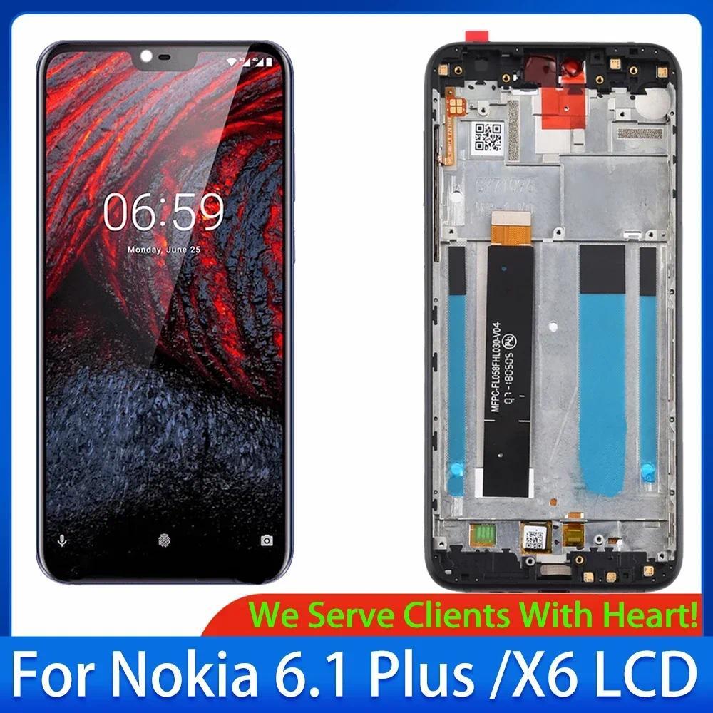 5.8" Original For Nokia 6.1 Plus X6 LCD splay Tou Screen With Frame TA-1099 TA-1103 TA-1083 gitizer 