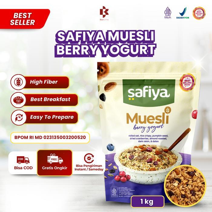 Muesli Safiya 1 Kg - Muesli Berry Yogurt  Muesli Ori Muesli Choco - Sereal Sarapan Food Granola Oatm
