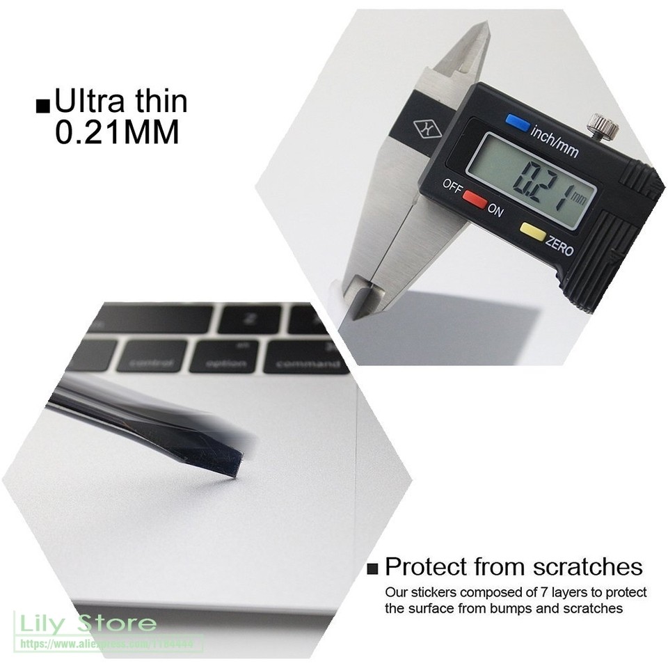 Palm + Tou Pad All-ide Rest Cover with Trackpad Protector Sticker Skin Silver for MacBook Air Pro Re
