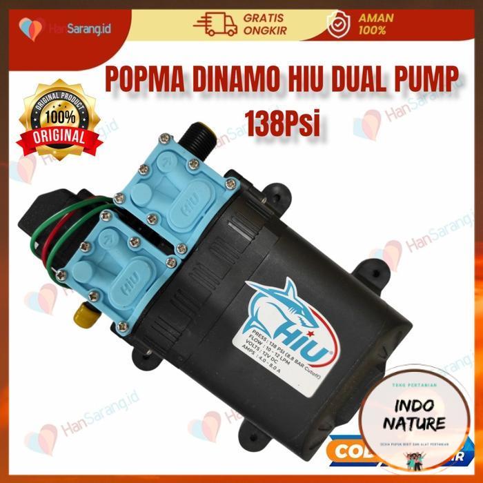 [ IndoNature ] Dinamo pompa air steam double pump hiu 12v 8a - HIU DUAL PUMP