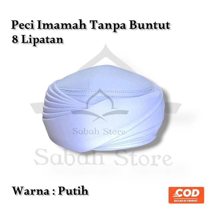 Imamah 8 Tingkat Peci Imamah Permanen Tanpa Ekor Peci Sorban Imamah Kopiah Pria Hitam Songkok Motif 