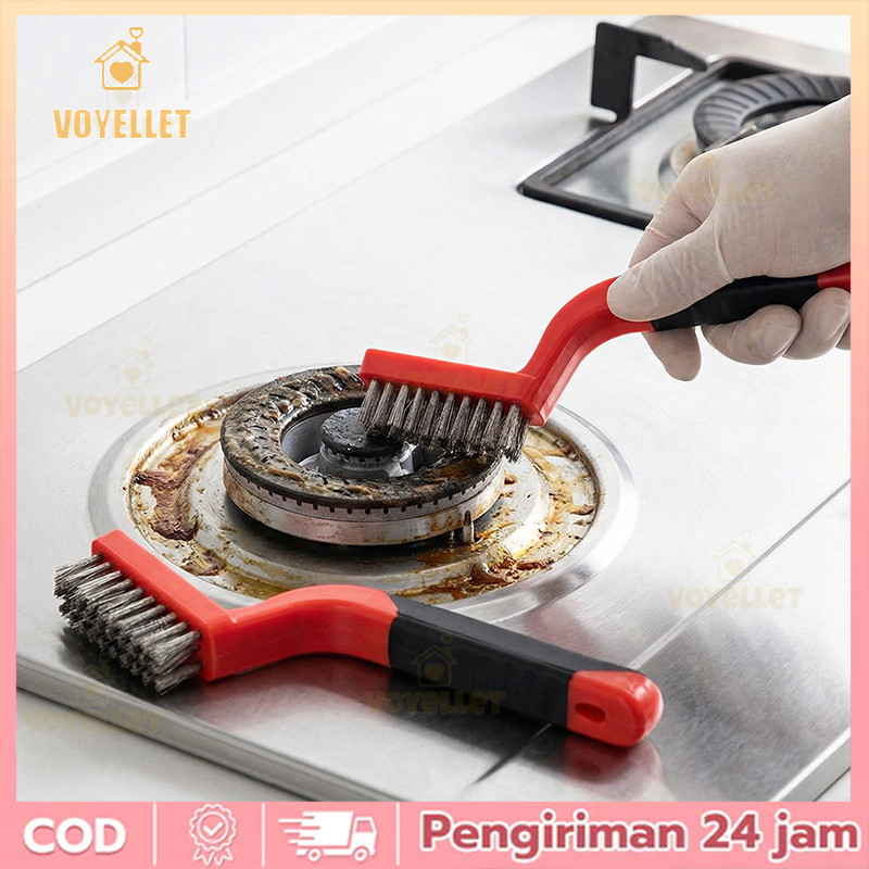 Sikat Pembersih dengan Gagang Fleksibel dari Baja Tahan Karat untuk Peralatan BBQ, Penghisap Asap Da