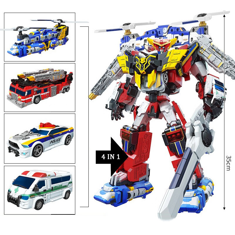 4 IN 1 Tobot V Gigant Saver Transforming Car to Robot Toys Korea Cartoon Brothers Anime Tobot Transf