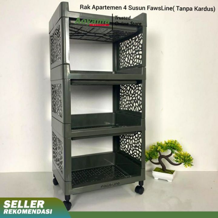 Dapur / AOYAMA Rak 4 Susun Serbaguna / Rak Bumbu Rak Buku / Rak Kosmetik