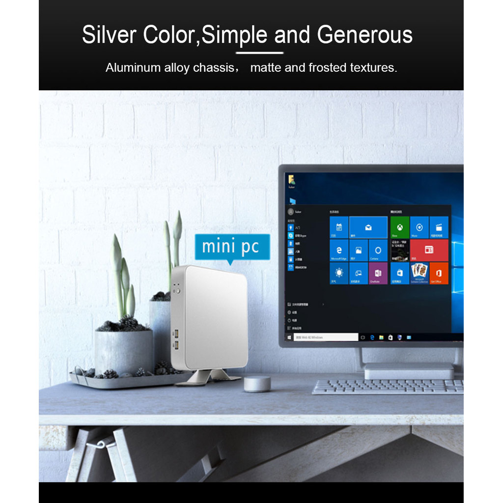 BEBEPC Mini PC HTPC Intel Core i5 4200U 3317U i3 6100U Windows 10 Pro/XP USB Mini Computer Cooler Of