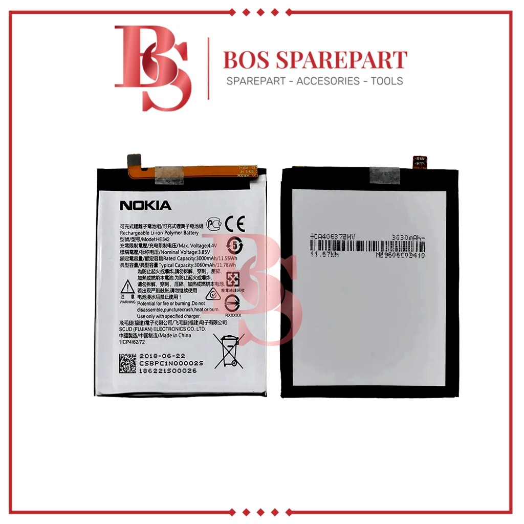 Bos Sparepart Jakarta - BATERAI NOKIA 6.1 / 6.1 PLUS / 5.1 PLUS / HE342 ORI 99 / BATTERY / BATRE