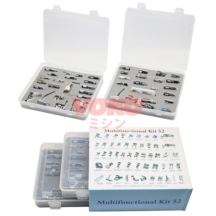 SEPATU MESIN JAHIT SET 52 PCS PORTABLE YOKO PRESSER FOOT