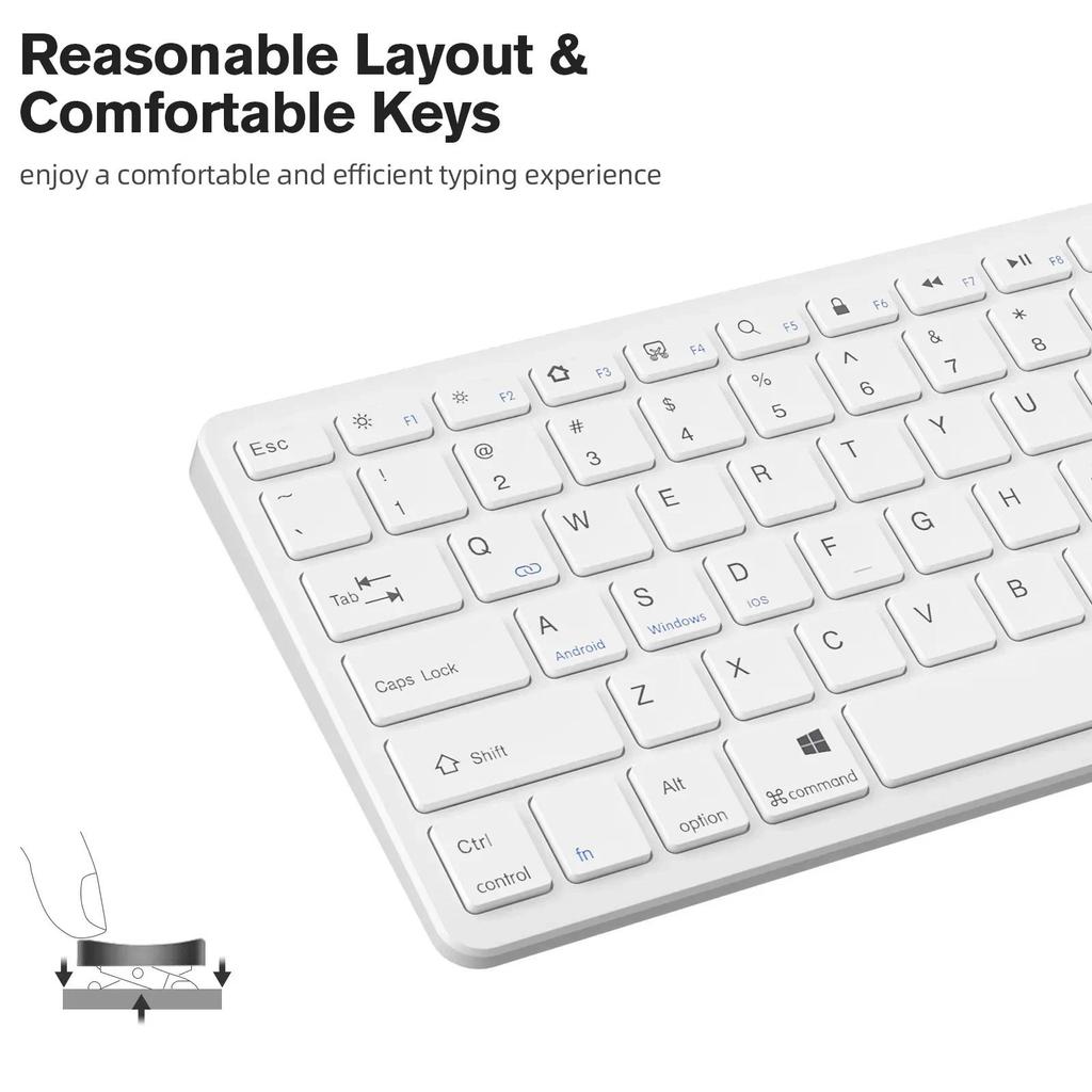 Silent Wireless Keyboard Suitable for iPad Flat Bluetooth Keyboard Samsung Tablet 78keys External Ke